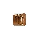 DEARMAY Gold Bracelets for Women 14K Real Gold Plated Jewelry Sets Stack Trendy Dainty Stackable Paperclip Rope Snake Box Figaro Chain Bracelets Pack Costume Fashion Filled Gifts