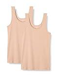 Amazon Essentials Women's Slim-Fit Tank Top, Pack of 2, Beige, Large