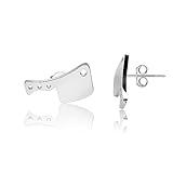 BEKECH Chef Knife Stud Earrings Kitchen Cooking Utensil Charm Jewelry Cooking Gift Lover Gift (silver)