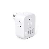 Travel Cruise Ship Essentials, One Beat Multi Plug Wall Outlet Extender with 4 Outlets 4 USB Ports (2 USB-C), Cruise Approved Power Strip Non Surge Protector, Travel Plug Adapter, Cruise Must Haves