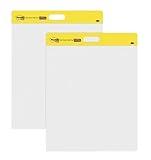 Post-it Easel Pad, 20 in x 23 in, White, 20 Sheets/Pad, 2 Pads/Pk, Mounts to surfaces with Command Strips included (566)