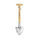 Berry&Bird Perennial Spade, 21.6''Long Trowel for Gardening Root Cutting Tool with Sharp Stainless Steel Blade, Wooden Handle Small Shovel Hand Edger Garden Tool for Planting, Digging & Transplanting