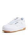 Reebok Women's Club C Extra Sneaker, FTWR White/FTWR White/Vector Blue, 8.5