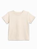 Colored Organics Infant Toddlers and Kids Organic Cotton Short Sleeve Crew Neck Tee Shirt - Natural - 6-12M