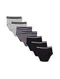 Amazon Essentials Men's Cotton Tag-Free Briefs Underwear, Pack of 7, Black/Charcoal/Grey Heather, Medium