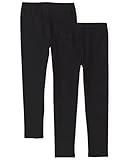 The Children's Place girls leggings pants, Black 2 Pack, Large US