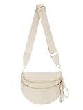 Pure Colour Crossbody Bag Bum Bag for Women,Spacious Purse Fanny Packs Belt Bag,Oversized Bum Bag (Colour Bum Bag-Beige)