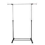 RFEGJVII Rolling Standing Garment Storage Rack Good Load Bearing Height Adjustable Punch Free Save Space Shoes Clothes Laundry Drying Rack for Hanging Coats, Shirts, Sweaters Wardrobe Racks with Wheel