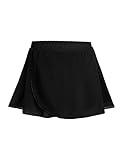 Nokecina Ballet Dance Skirts for Girls 6-7 Years Old Balck Chiffon Wrap Tutu Dresses Sheer Pull On Dancewear Graduation Exams