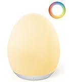 JolyWell Night Light for Kids, Egg Light for Nursery with 7 RGB Colors Changeable & Stepless Dimming, Rechargeable Tap Light with 1h Timer & Touch Control, Portable Night Light for Babies BPA Free