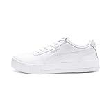 PUMA Women's Carina L Sneaker, White-White-Silver, 7