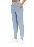 THE GYM PEOPLE Women's Joggers Pants Lightweight Athletic Leggings Tapered Lounge Pants for Workout, Yoga, Running (Medium, Denim Blue)