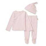 Burt's Bees Baby Unisex Baby Clothing Set, Take Me Home 3-Piece Outfit, Organic Cotton Top, Footed-Pant and Top Knot Hat