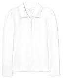 The Children's Place girls Long Sleeve Pique School Uniform Polo Shirt, White Single, Small US