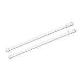 2Pcs Spring Tension Curtain Rod，28-48 Inches Adjustable Expandable Pressure White Curtain Tension Rods For Kitchen, Bathroom, Window,Home
