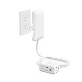 Outlet Cover Extension Cord Flat, NUTICT 3 Prong Indoor Extension Cord 6ft, Ultra-Thin Flat Wall Plug Outlet Extender, 13A/1625W, 900J Surge Protector, Behind TV Bed Couch Dresser Bookshelf, White