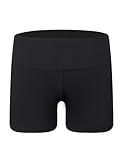 Girls Dance Shorts Size 8-9 Years Old Solid Black Cool High Waisted Athletic Volleyball Short for Kids Cheer Ballet Yoga
