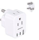 South Africa Travel Plug Adapter, HANYCONY Type M Power Adapter with 2 AC Outlets 3 USB Ports(2 USB C) for US to South Africa Botswana Namibia India Nepal Bhutan Sri Lanka