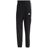 adidas Men's AEROREADY Essentials Woven 3-Stripes Tapered Pants, Black/White, Medium