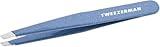 Tweezerman Stainless Steel Slant Tweezer - Eyebrow Tweezers for Women and Men (Sky Blue)