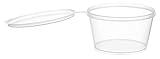 EcoQuality [50 PACK 2 Oz Leak Proof Plastic Condiment Souffle Containers with Attached Lids - Portion Cup with Hinged Lid Perfect For Sauces, Samples, Slime, Jello Shot, Food Storage & More!