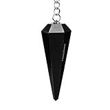 Black Obsidian Crystal Pendulum for Divination - Certified Dowsing Crystals and Healing Stones for Chakra Balancing and Meditation - Enhance Reiki Spiritual Growth with Healing Crystals and Stones