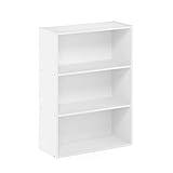 Furinno Pasir 3-Tier Open Shelf Bookcase, Plain White