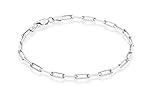 Miabella Solid 925 Sterling Silver Italian 3mm Paperclip Link Chain Bracelet for Women Men, Made in Italy (Length 7 Inches)