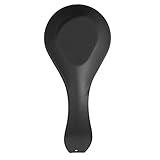 OGGI Stainless Steel Spoon Rest- Long Handle Holds Kitchen Utensils in Place, Great Spoon Rest for Kitchen Counter, Stove Top, or Coffee Station; Kitchen Accessories, Utensil Rest, Black