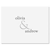 Ampersand Wedding Personalized Note Cards - 24 Cards with White Envelopes, 4¼ x 5½ Inch Size, Blank Stationery, Add Names of the Couple, For Thank You Notes, Bridal Shower Gifts