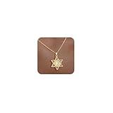 GOSFRY Gold Initial Necklace for Women Star of David Necklace for Women 14K Gold Plated Religious Jewelry Jewish Star Gift Non Tarnish Letter K