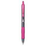 PILOT G2 Premium Pink Ribbon Retractable Gel Roller Ball Pen, Fine Point, Black Ink, 12-Pack (31332)