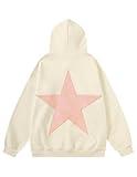 Aelfric Eden Star Graphic Hoodies Vintage Embroidered Oversized Hoodie Sweatshirt Y2K Fashion Hooded Streetwear Unisex Apricot Pink Star X-Small