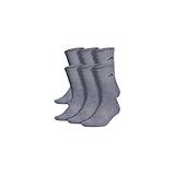 adidas Men's Athletic 6-Pack, Cushioned Crew Socks with Arch Compression for a Secure Fit, Heather Grey/Black, Large