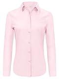 Ruisin Womens Button Down Shirts for Women Dress Work Shirt Fitted 3/4 Long Sleeve no Iron Business Casual Summer Wrinkle Free Blouse top Pink Size XL