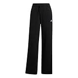 adidas Women's Essentials Small Logo Feel Cozy Open Hem Pants, Black/White