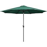 Yaheetech 11FT Patio Umbrella Outdoor Market Table Umbrella with Push Button Tilt & Crank for Garden/Lawn/Deck/Backyard/Pool/Beach, 8 Ribs, Dark Green
