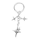 Meefisher Cute Star Keychain Aesthetic Accessories Stainless Steel Key Ring Purse Handbag Backpack Bag Charms Car Holder