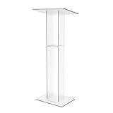 FixtureDisplays® 18"W X 12"D X 42.5" H Acrylic Podium Plexiglass Church Pulpit School Lectern Event Reception Hostess Stand Desk 15198