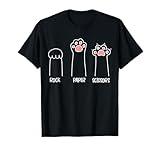 Introvert Cat Animal Rescue Pet Lover Apparel Rock Paper Scissors Hand Game Cute Paw Funny Cat T-Shirt