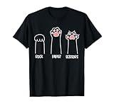 Rock Paper Scissors Hand Game Cute Paw Funny Cat T-Shirt