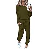 Sweatsuit Prime Week 2020 Deals Womens 2 Piece Sets Flash Clearance 2 Piece Cotton Sets for Women Plus Size Womens Clothes Sale Under 20 A-Army Green