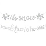 Snow Much Fun To Be One Banner, Silver Glitter It’s Snow Much Fun To Be One Birthday Banner, Winter Onerland Birthday Banner, Snowflake Girls Winter 1st Birthday Party Decorations