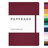 PAPERAGE Lined Journal Notebook, (Burgundy), 160 Pages, Medium 5.6 inches x 8 inches - 100 GSM Thick Paper, Hardcover