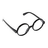 Star Power Men Wizard Quality Round Frame Glasses, Black, One Size (2in Lenses)