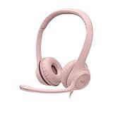 Logitech H390 Wired Headset for PC/Laptop, Stereo Headphones with Noise Cancelling Microphone, USB-A, in-Line Controls for Video Meetings, Music, Gaming and Beyond - Rose