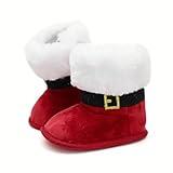 RABEISIR NEW YEAR's Snow Boots for Baby Girls, Soft Sole Toddler First Walker Winter Warm Crib Shoes , For Holiday & Party Dressing (Red, Infant, 0 Months, Age Range, US Footwear Size System, 6 Months, Medium)