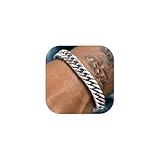Richsteel Stainless Steel Bracelet for Men 8mm Wide Cuban Link Chain Bracelets 8.2 Inch