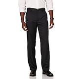 Amazon Essentials Men's Classic-Fit Expandable-Waist Flat-Front Dress Pant, Black, 42W x 32L