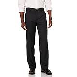 Amazon Essentials Men's Classic-Fit Expandable-Waist Flat-Front Dress Pant, Black, 32W x 34L